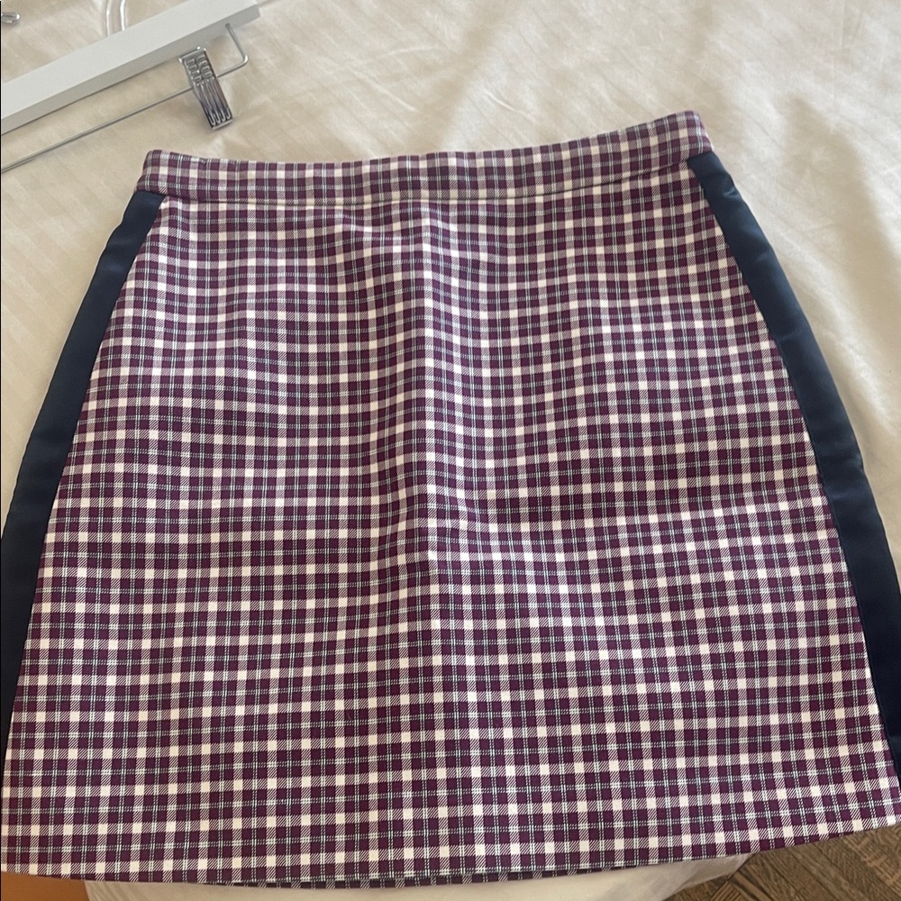 Burberry Purple Plaid Mini Skirt with Black Side Panels